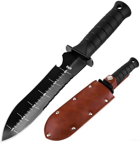 Cuchillo jardín acero inox hoja afilada borde dentado