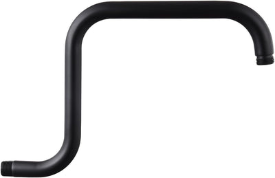 Brazo ducha acero inox 13pulg forma S negro mate