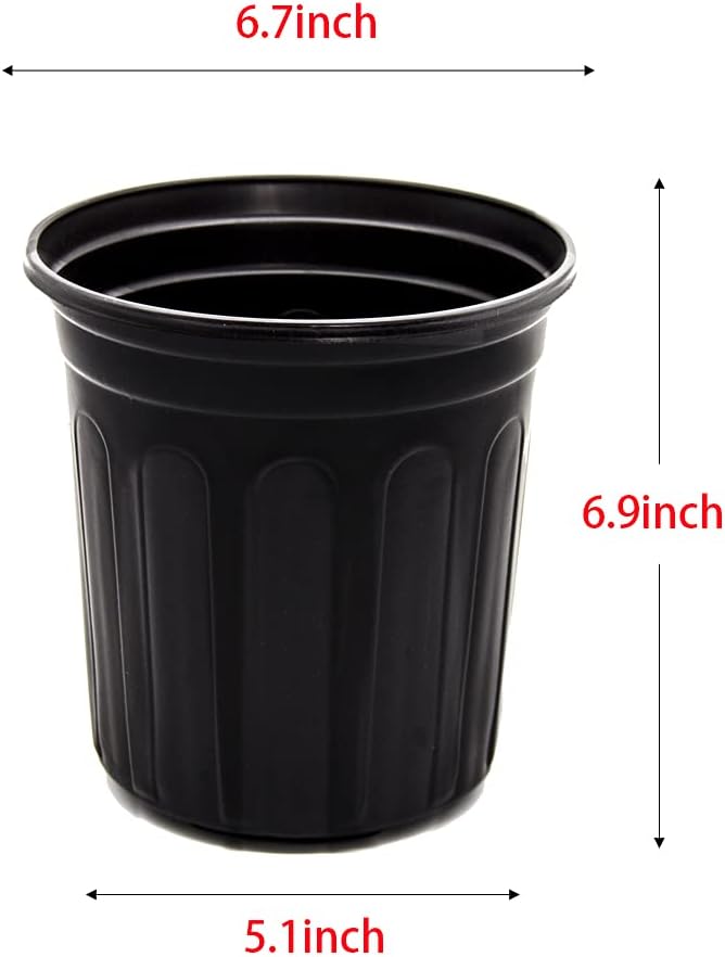 50 Pzas Macetas Plástico Negro 1gal para Suculentas