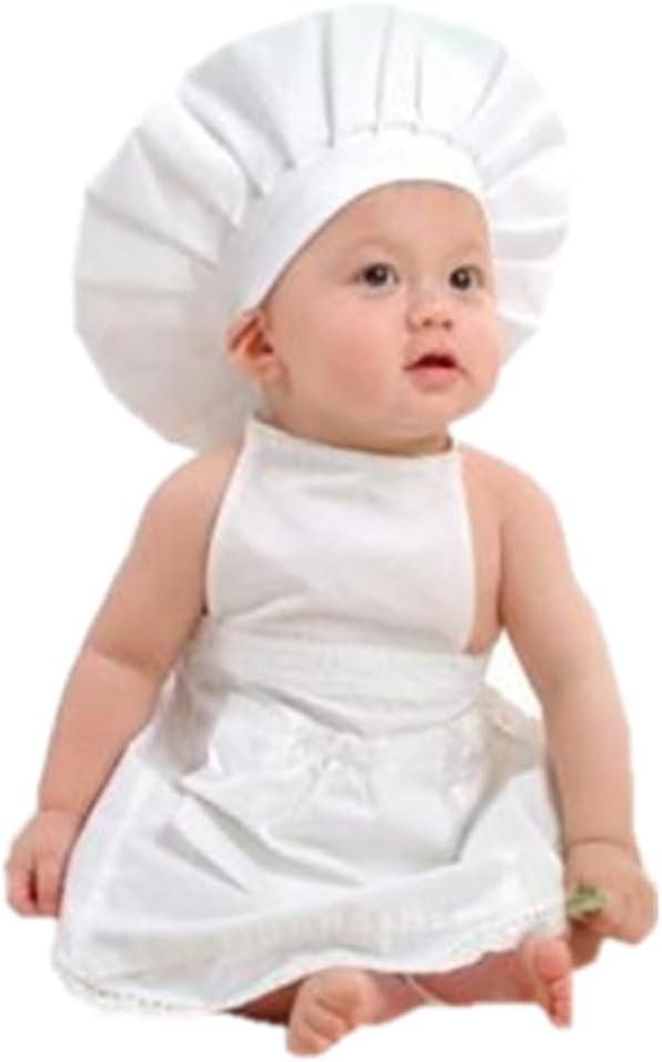 Traje chef bebé delantal sombrero sesion fotos