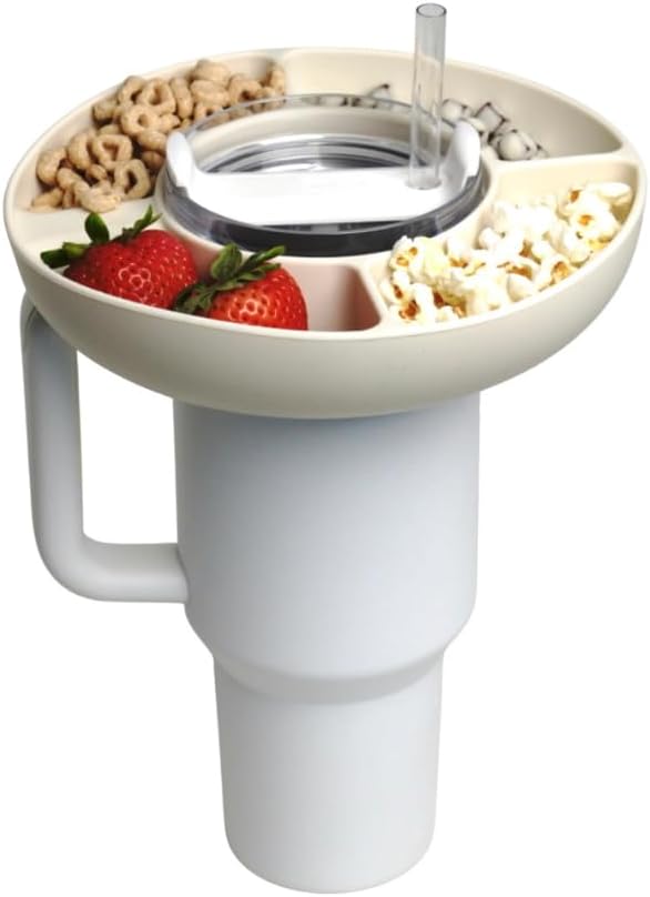 Bandeja de silicona para vasos con mango 40 oz cuenco 4 compartimentos vaso reutilizable sin BPA