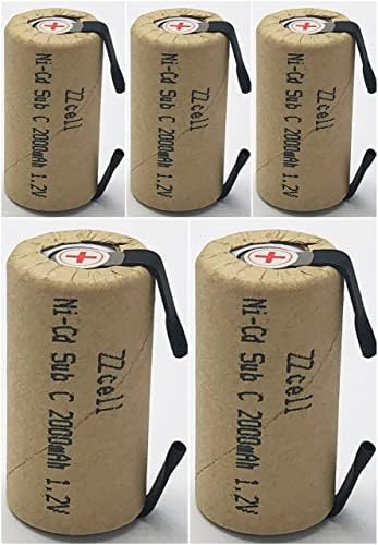 5 Baterías Sub C Recargables Nicd 1.2V 2000mAh