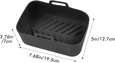 2 Moldes Silicona Freidora Aire Antiadherente Negro