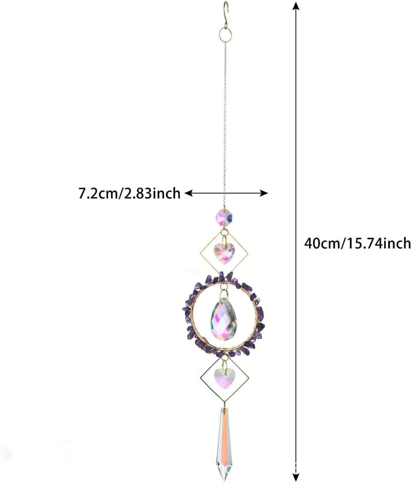 Atrapasoles cristal fluorita amatista decoración
