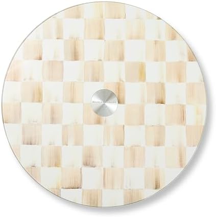 Tabla Servir Giratoria Cristal Marrón y Blanco Moca