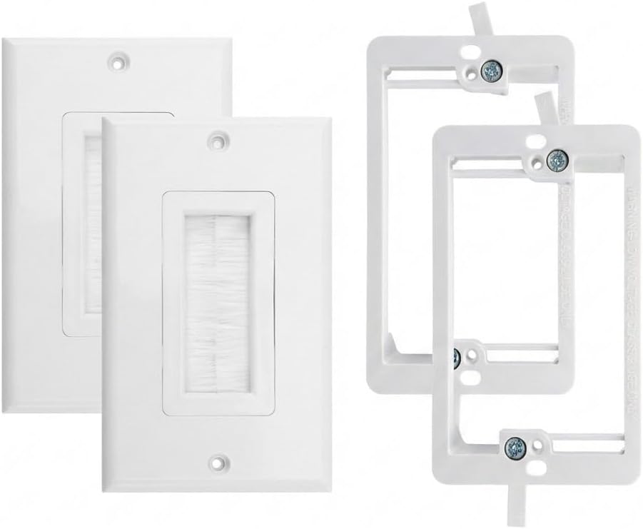 Placa cepillo blanco soporte bajo voltaje cable decorativo TV HDMI