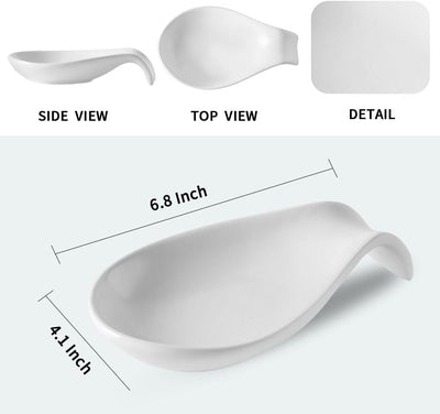 Soporte cuchara cerámica 4pulg encimera lavavajillas blanco