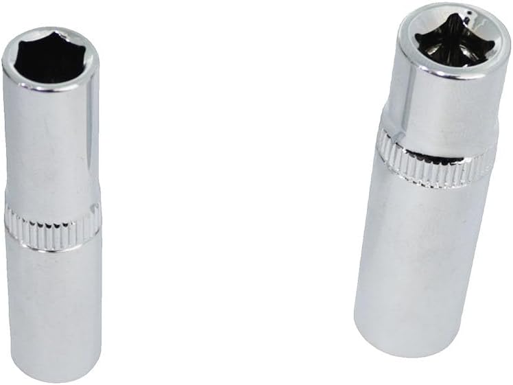 8 Pzas enchufe metal plateado hexagonal cromado