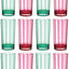 Set 12 Vaso Acrílico 20oz Estampado Rayas