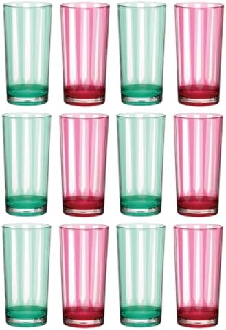 Set 12 Vaso Acrílico 20oz Estampado Rayas
