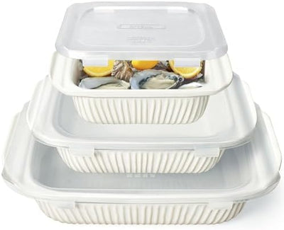 Plato horno cerámica turquesa con bandeja madera acacia