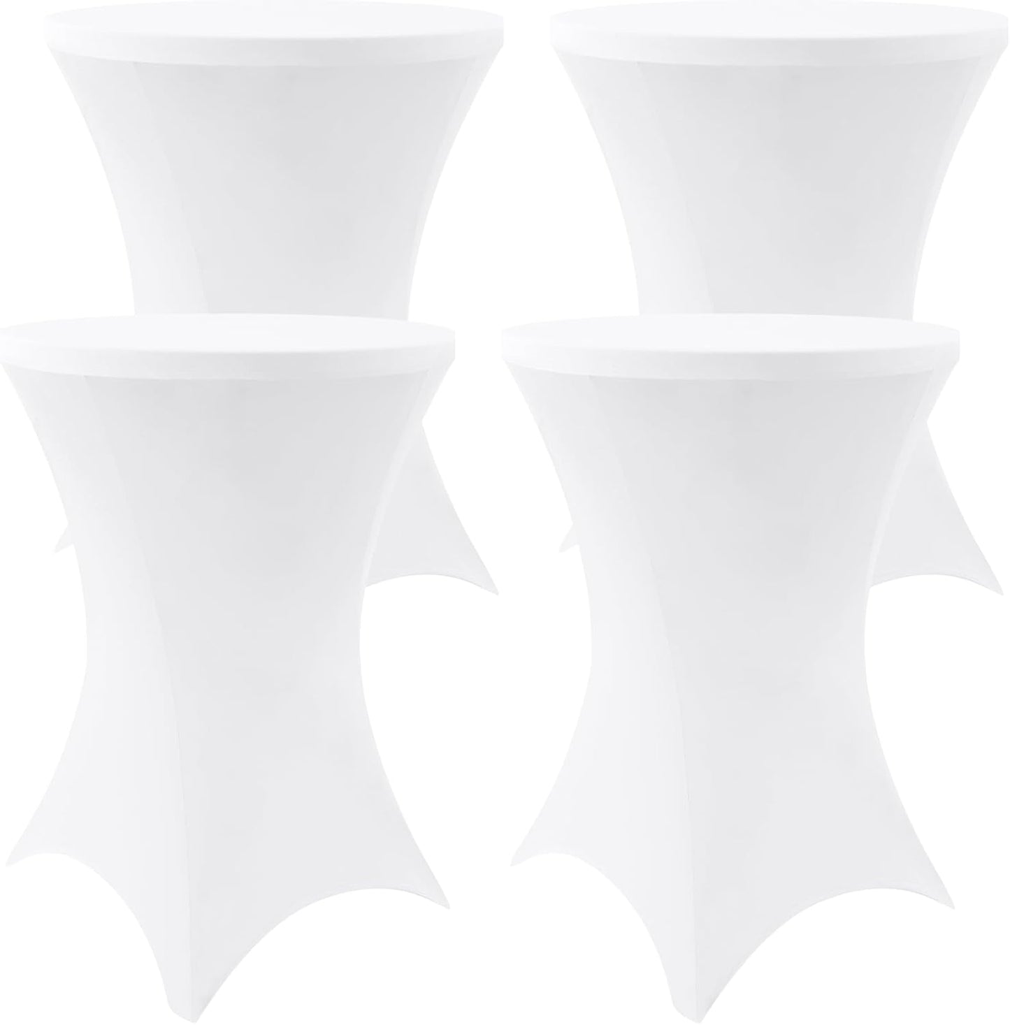 4 Pzas Fundas Elastano Mesa Cóctel 28x43pulg Blanco