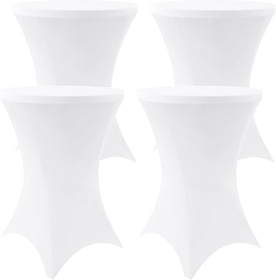 4 Pzas Fundas Elastano Mesa Cóctel 28x43pulg Blanco