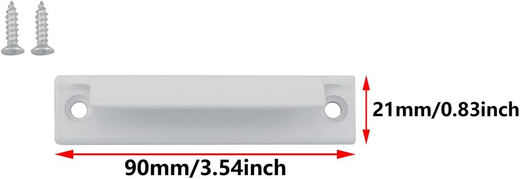 Manijas para ventanas y armarios 90mm con tornillos blancas
