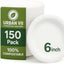 Platos de papel biodegradables de 6 pulgadas sin BPA 150 unidades
