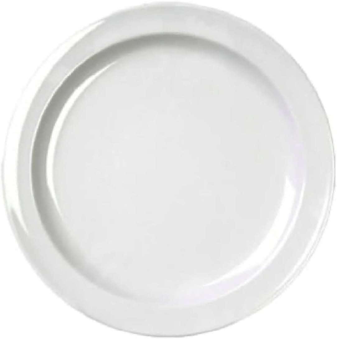 Platos melamina blancos redondos 10-1/4 pulg sin BPA set 12