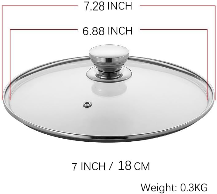 Tapa cristal sartén wok acero inox 7pulg
