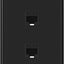 Placa pared Ethernet 2 puertos conector Cat6 RJ45 negro
