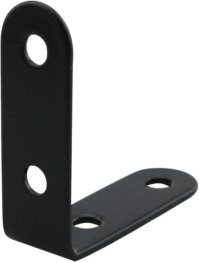 12 Pzas Soportes Acero Inox 90 Grados para Muebles Negro