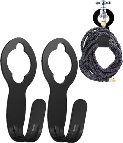 Soporte metal perchas manguera jardín 50pulg