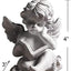 Estatua ángel alas querubín para hogar jardín 4pulg