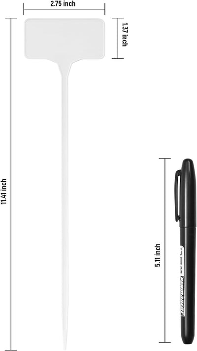 Etiquetas tipo T para plantas 11.4pulg plástico impermeable