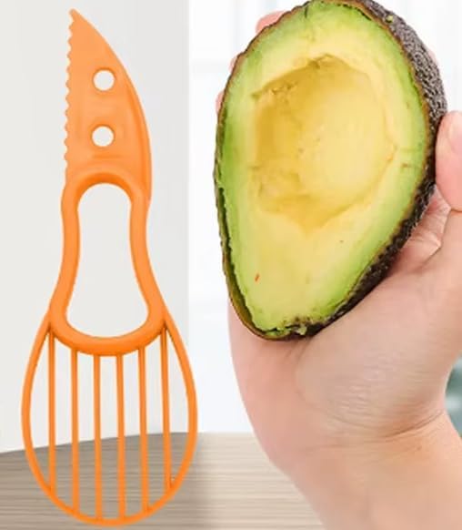 Herramienta corte aguacate 3en1 pelador naranja
