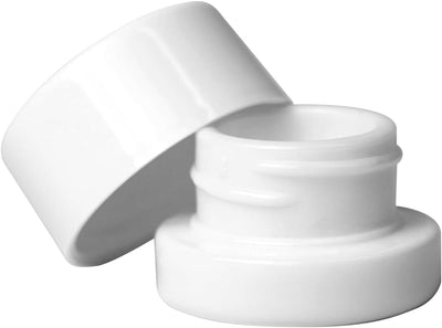 200 Frascos Vidrio Blanco 0.17oz Tapas Negras Niños