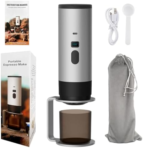 Cafetera 3en1 portátil al vacío plateado