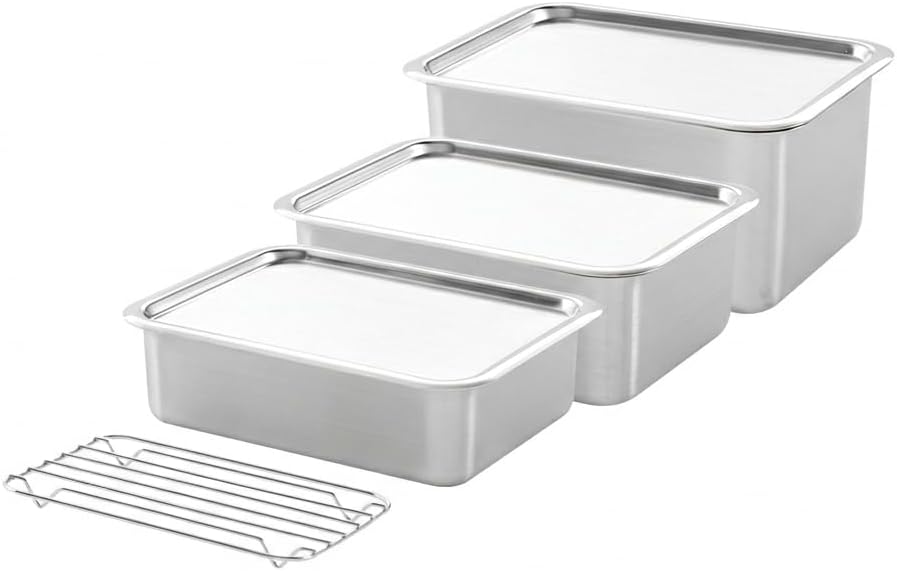 Set 3 Pzas Contenedores Alimento Acero Inox con Tapas