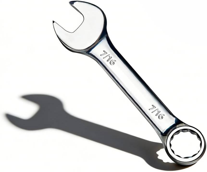Llave combinada SAE 7/16 pulg 12 puntos acero forjado