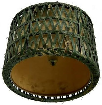 Lámpara techo ratán 12.6pulg 2 luces boho moderna regulable