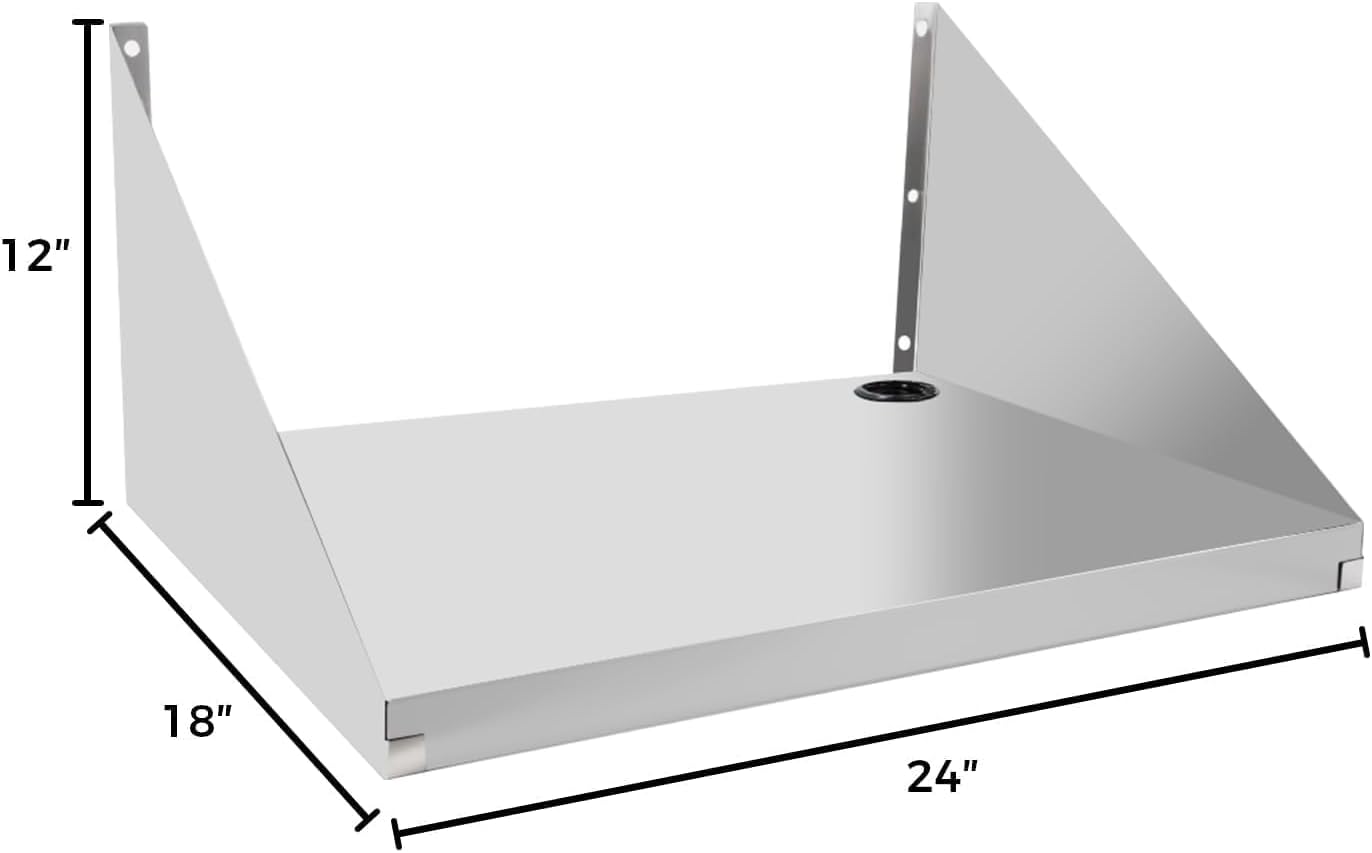 Estante de acero inoxidable para microondas 18 x 24 pulgadas