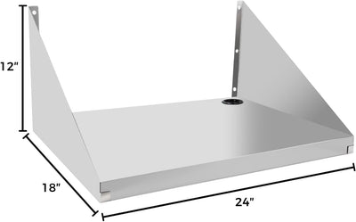 Estante de acero inoxidable para microondas 18 x 24 pulgadas