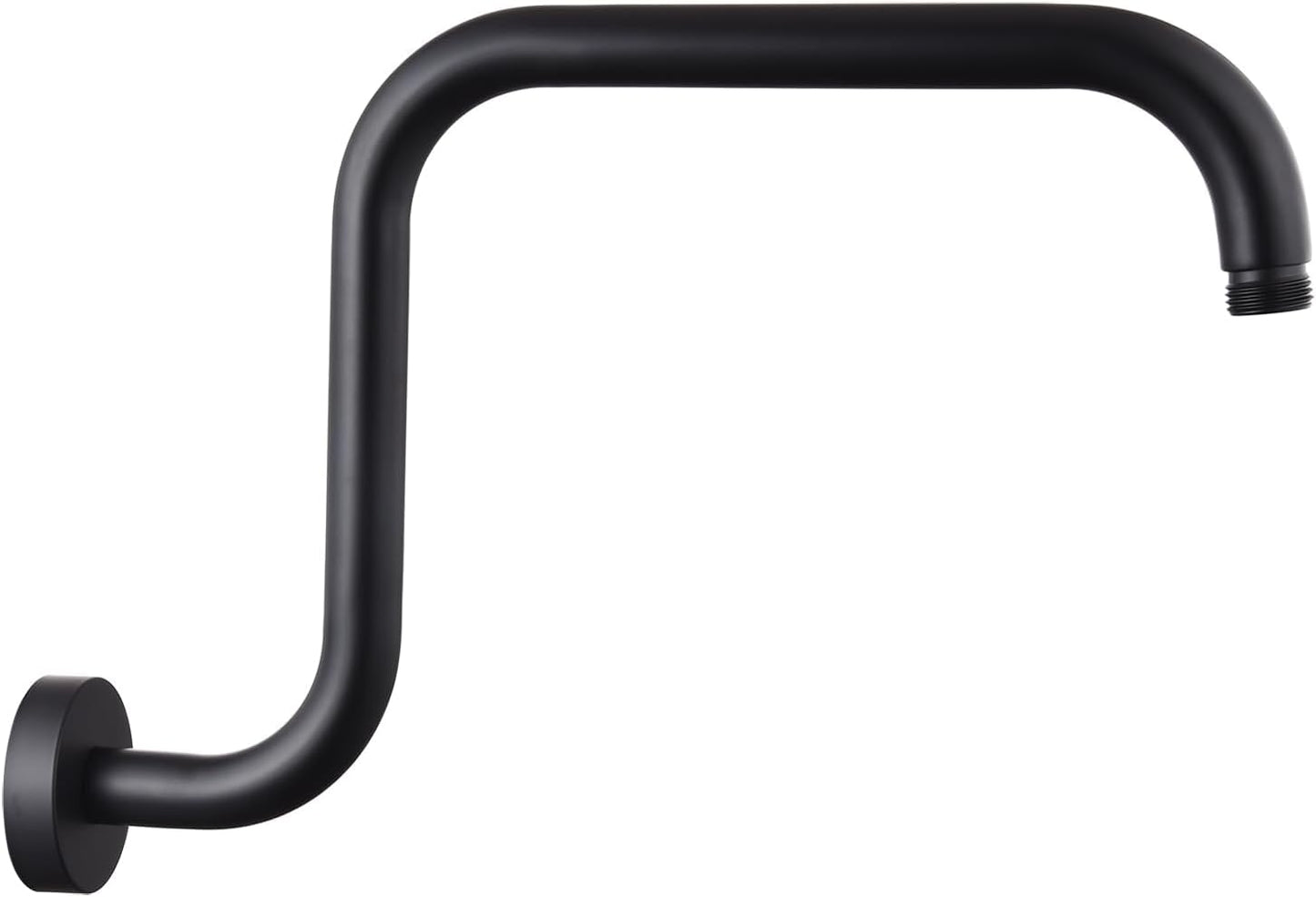 Brazo ducha acero inox 13pulg forma S negro mate