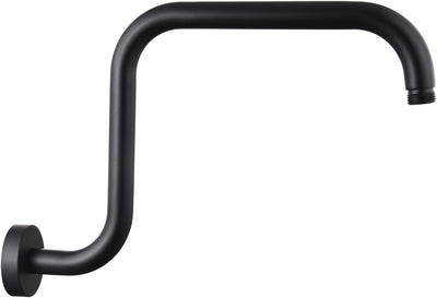 Brazo ducha acero inox 13pulg forma S negro mate