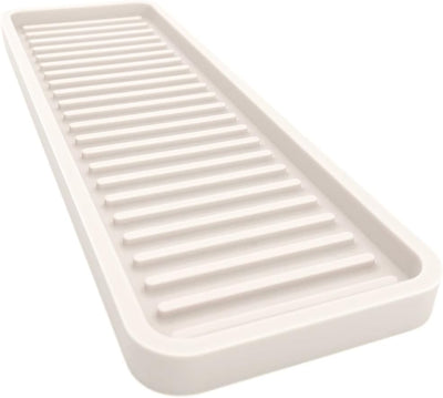 Bandeja organizadora de silicona para fregadero, soporte de esponja y protector de encimera, jabonera y dispensadora de baño y cocina crema de vainilla