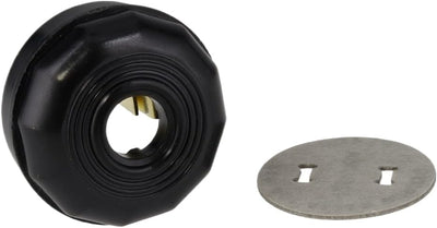 Enchufe antiguo grabado en relieve negro