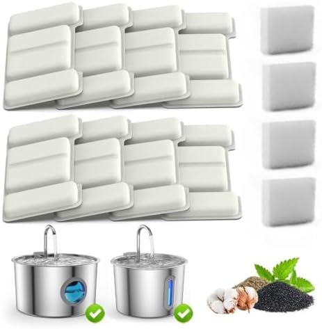Filtros de agua para gato paquete 8 filtros y 4 esponjas para dispensador automático