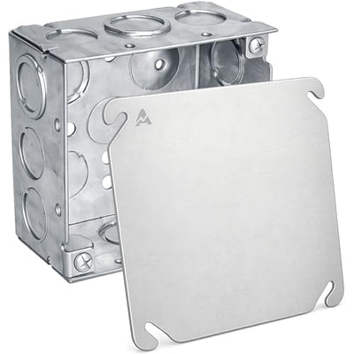 Caja conexión eléctrica 4x4 pulg con tapa blanca