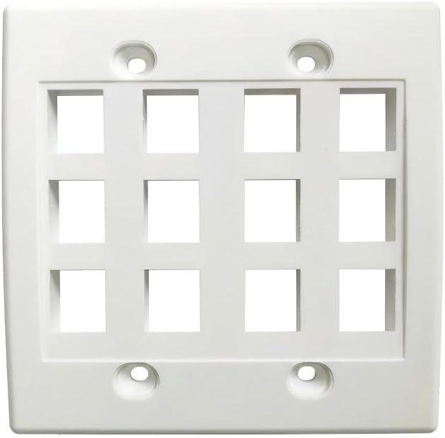 Placa pared Keystone 12 puertos comp con conectores