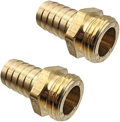 Adaptador manguera jardín latón 3/4pulg GHT 2 Pzas