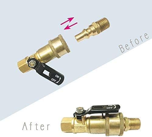 Kit conexión rápida gas propano/natural 1/4pulg válvula cierre