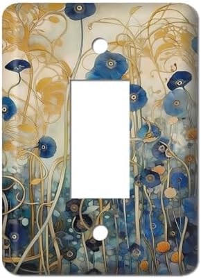 Placa interruptor metal estilo Klimt azul dorado