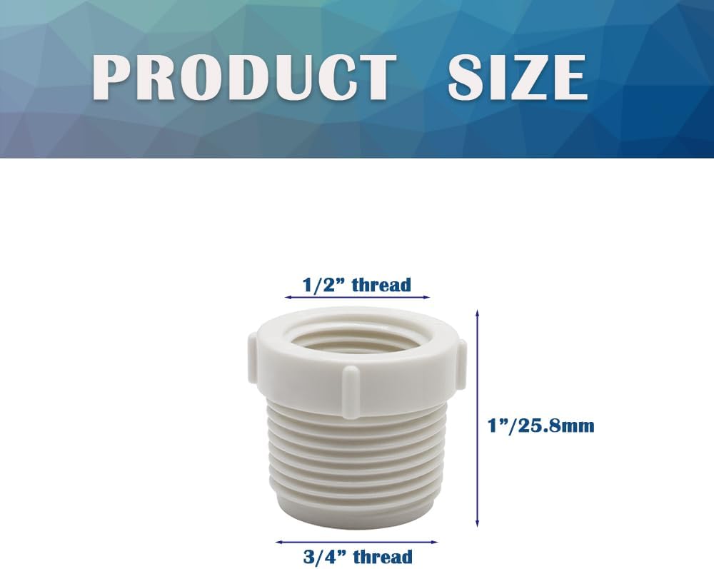 10 Pzas Adaptador PVC 3/4x1/2