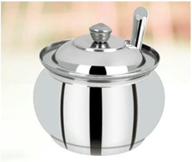 Olla de acero inoxidable con cuchara y tapa diseño Matka