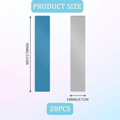 20 placas metal adhesivas para imanes 3.54x0.71pulg