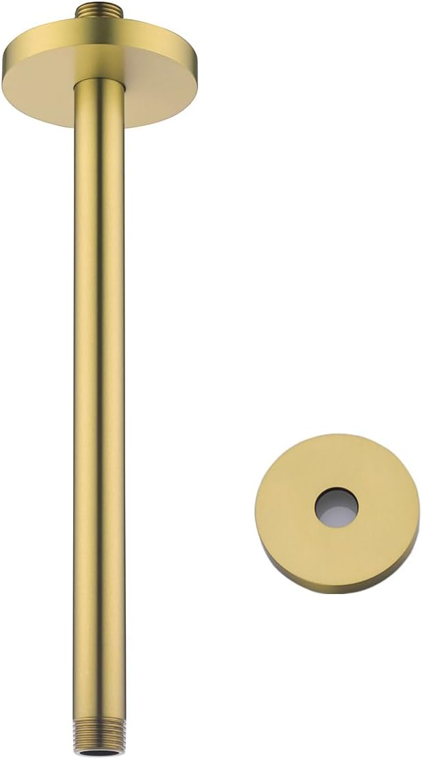 Brazo ducha fijo techo 12pulg conexión 1/2 bronce champán