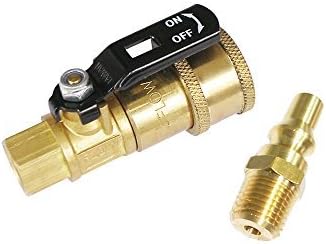 Kit conexión rápida gas propano/natural 1/4pulg válvula cierre
