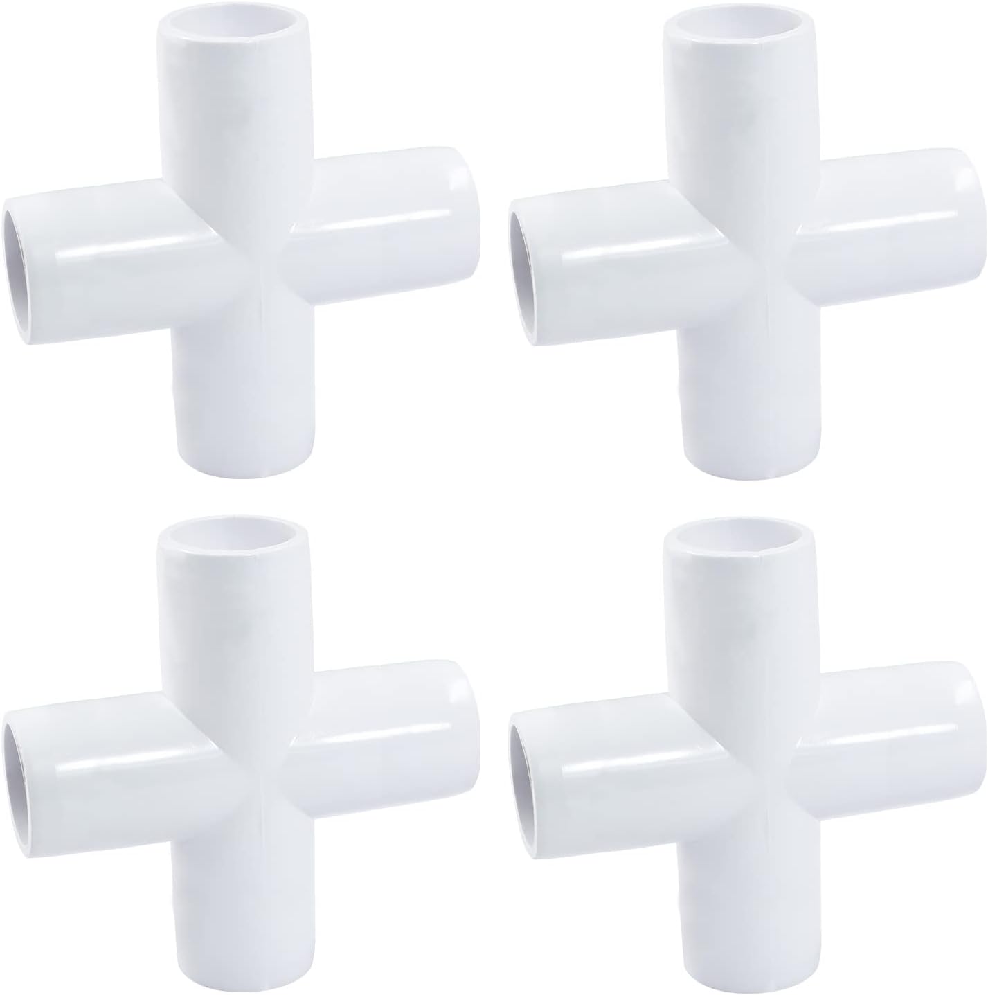 4 Conectores PVC 3/4pulg Blanco para Invernadero